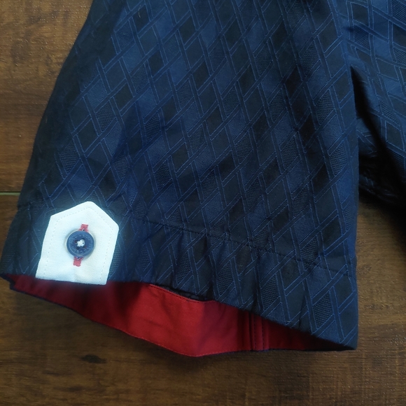 Maceoo Fresh Navy Losange Short Sleeve Shirt Size 6 2XL - Picture 3 of 11